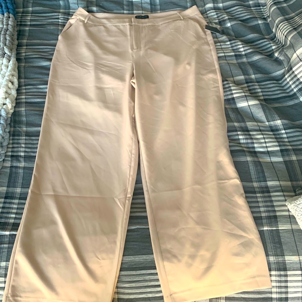 Eloquii Pale Pink Wide Leg Trousers